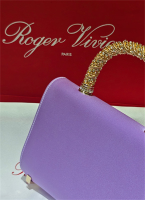 Roger Vivier Jewel Efflorescence Mini Bag In Satin Purple