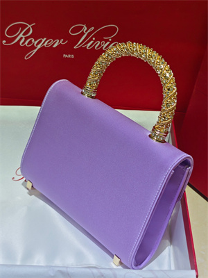 Roger Vivier Jewel Efflorescence Mini Bag In Satin Purple