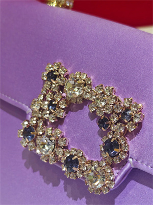 Roger Vivier Jewel Efflorescence Mini Bag In Satin Purple