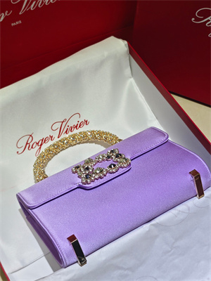 Roger Vivier Jewel Efflorescence Mini Bag In Satin Purple