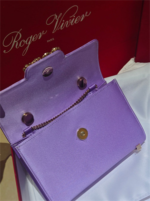 Roger Vivier Jewel Efflorescence Mini Bag In Satin Purple