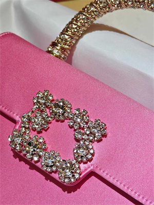 Roger Vivier Jewel Efflorescence Mini Bag In Satin Pink