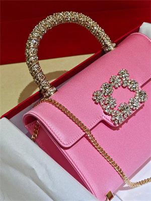 Roger Vivier Jewel Efflorescence Mini Bag In Satin Pink