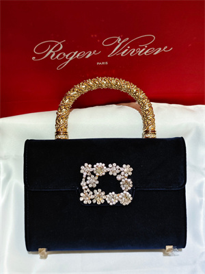 Roger Vivier Jewel Efflorescence Mini Bag In Velvet Navy