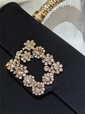 Roger Vivier Jewel Efflorescence Mini Bag In Satin Black