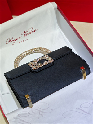 Roger Vivier Jewel Efflorescence Mini Bag In Satin Black