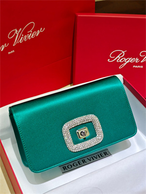 Roger Vivier Viv’ Choc Mini Bag In Satin Green