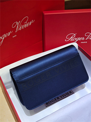 Roger Vivier Viv’ Choc Mini Bag In Satin Navy