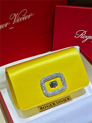 Roger Vivier Viv’ Choc Mini Bag In Satin Yellow