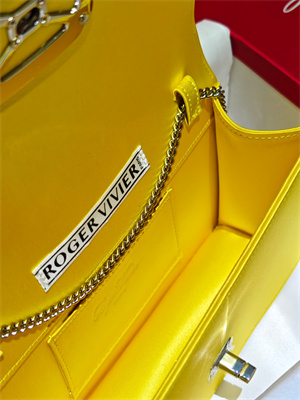 Roger Vivier Viv’ Choc Mini Bag In Satin Yellow