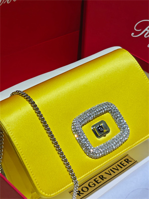 Roger Vivier Viv’ Choc Mini Bag In Satin Yellow