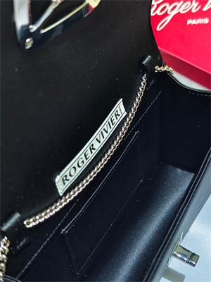 Roger Vivier Viv’ Choc Mini Bag In Satin Black