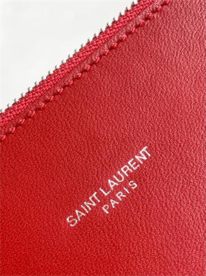 Y.S.L SAC DE JOUR BABY In Red Corcodile Embossed Leather Silver Tone Metal