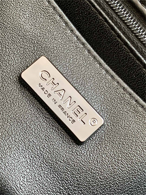 Cha.nel Mini Classic Flap Bag Colorful Canvas Silver Tone Metal Black 01116