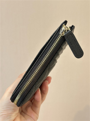 Chanel Zippy Wallet Black Grained Calfskin Gold Tone Metal 3976