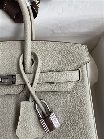 Birkin Bag Togo Leather 25/30/35 Gold/Silver Hardware In Pearl Gray Color HS