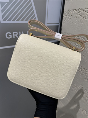 Constance Bag Epsom Leather 18CM Gold/Silver Tone Metal In Craie Color HS  (With mirror)