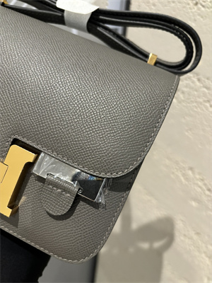 Constance Bag Epsom Leather 18CM Gold/Silver Tone Metal In Etain Color HS  (With mirror)