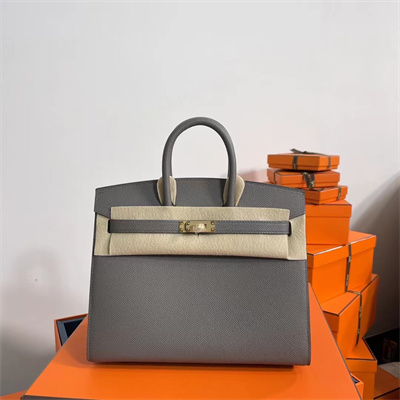 Bir.kin Sellier Bag Epsom Leather 25/30/35CM Gold Hardware In Etain Color HS