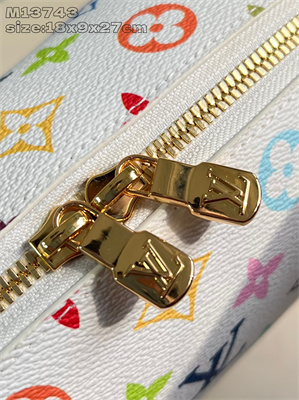 LV x TM Cosmetic Pouch GM Multicolor Monogram Canvas White M13743