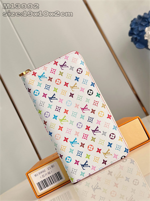 LV x TM Zippy Wallet Multicolor Monogram Canvas White M13992