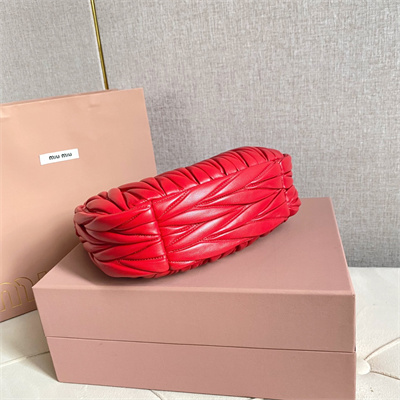 MiuMiu Wander matelassé nappa leather Small hobo bag Red Color