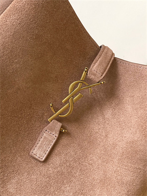 Y.S.L LE 5 A 7 Supple SMALL HOBO BAG In Barely Pink Suede Leather