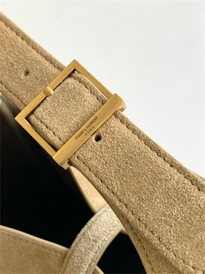 Y.S.L LE 5 A 7 Supple SMALL HOBO BAG In Barley Green Suede Leather