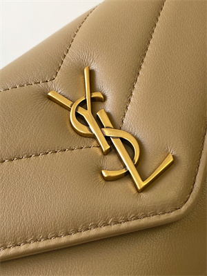 Y.S.L LOULOU Mini in MATELASSÉ lambskin Gold Tone Metal