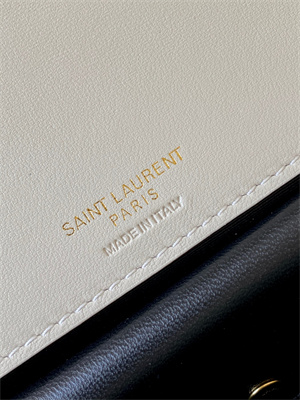 Y.S.L LOULOU Mini in MATELASSÉ lambskin Gold Tone Metal White