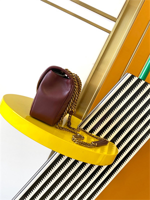 Y.S.L LOULOU Small in MATELASSÉ lambskin Gold Tone Metal Burgundy