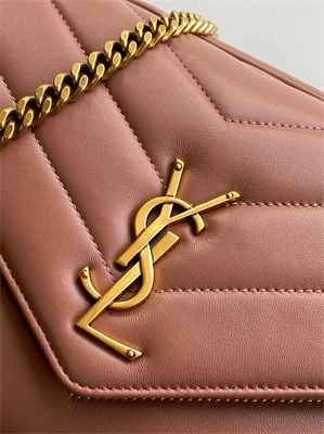 Y.S.L LOULOU Medium in MATELASSÉ lambskin Gold Tone Metal