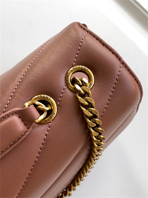 Y.S.L LOULOU Medium in MATELASSÉ lambskin Gold Tone Metal