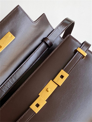 Y.S.L MANHATTAN SMALL Shoulder Bag In BOX Saint Laurent Coffee Color