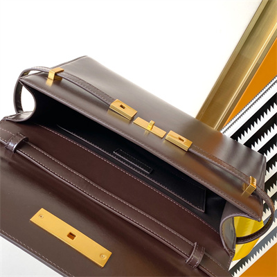 Y.S.L MANHATTAN Shoulder Bag In BOX Saint Laurent Coffee Color