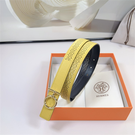 Hermes Reversible Belt 25MM Epsom Leather Gold Tone Hardware Yellow/Black