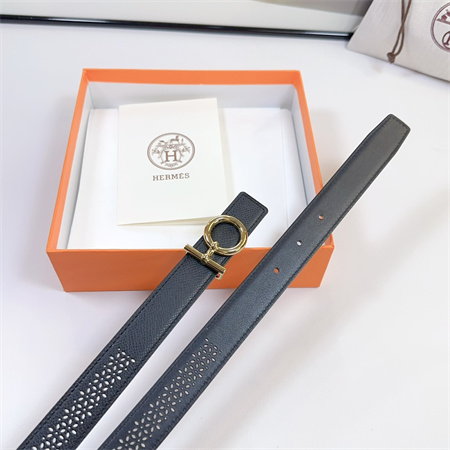 Hermes Reversible Belt 25MM Epsom Leather Gold Tone Hardware Black