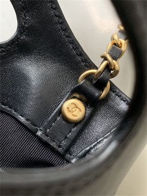 CHANEL 31 Nano Chain Bag Suede&Calfskin Gold Tone Metal Black AS3656