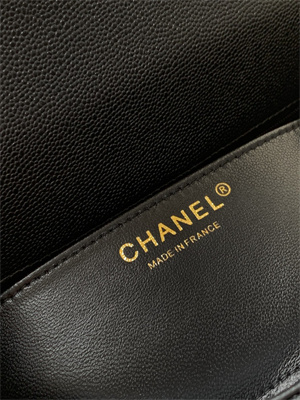 CHANEL 25P Classic Flap Bag Grained Calfskin Gold Tone Metal Black AS5240
