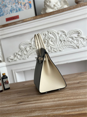 Bir.kin Sellier Bag Epsom Leather 25CM Gold/Silver Hardware In Blue Glacier/Craie HS