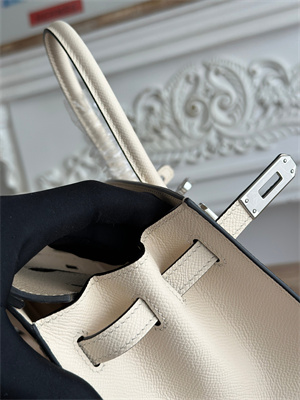 Bir.kin Sellier Bag Epsom Leather 25CM Gold/Silver Hardware In Trench/Craie HS