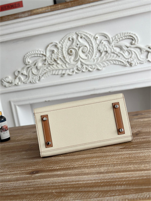 Bir.kin Sellier Bag Epsom Leather 25CM Gold/Silver Hardware In Craie/Gold HS