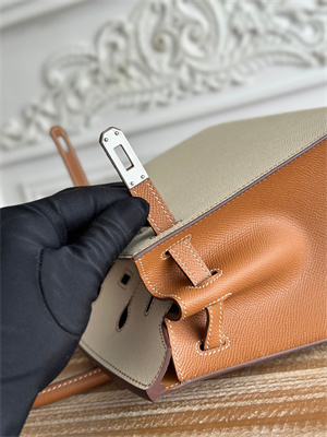 Bir.kin Sellier Bag Epsom Leather 25CM Gold/Silver Hardware In Craie/Gold HS