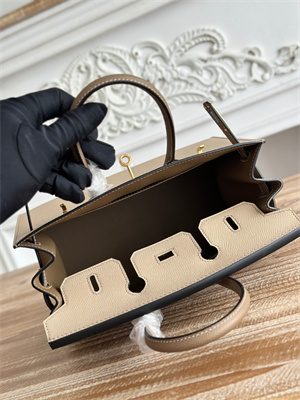 Bir.kin Sellier Bag Epsom Leather 25CM Gold/Silver Hardware In Trench/Etoupe HS