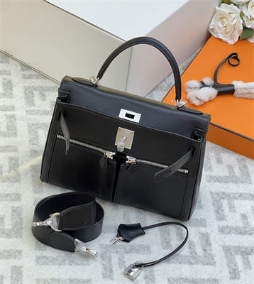 Kelly Lakis Bag Swift Leather 28 Silver Hardware In Black Color HS