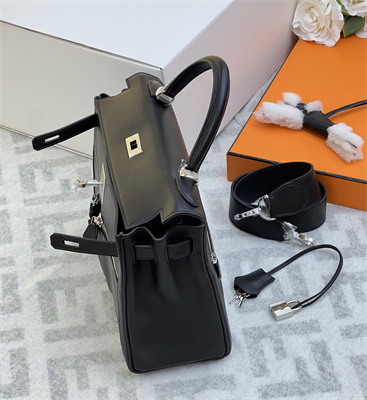 Kelly Lakis Bag Swift Leather 28 Silver Hardware In Black Color HS