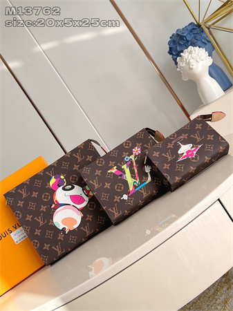 L.V X TM Trio Toilet Pouch Monogram Canvas With Printing M13762
