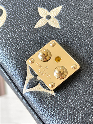 L.V Pochette Metis East West Monogram Empreinte embossed cowhide leather Black/Beige M46596 TOP