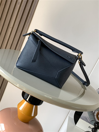 Loewe Mini Puzzle Bag In Soft Grained Calfskin Navy