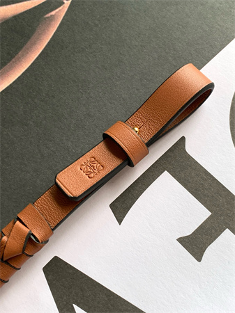 Loewe Woven spiral strap in classic calfskin Tan
